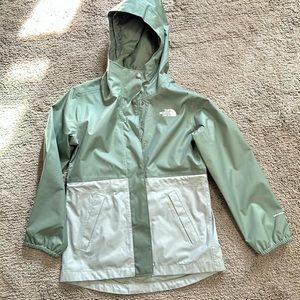 Kids The North Face Two-Tone Green Rain Coat